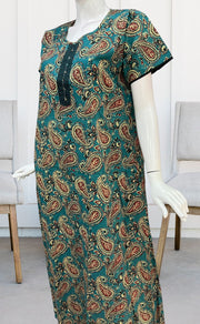 Sky Blue/Black Manga Motif Pure Cotton Nighty. Pure Durable Cotton | Laces and Frills - Laces and Frills