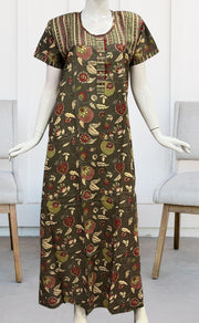 Brown Garden Pure Cotton Nighty. Pure Durable Cotton | Laces and Frills - Laces and Frills