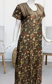 Brown Garden Pure Cotton Nighty. Pure Durable Cotton | Laces and Frills - Laces and Frills