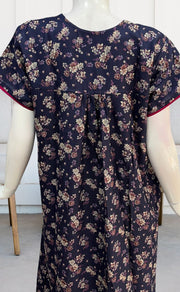 Blue/Pink Garden Spun Nighty. Flowy Spun Fabric | Laces and Frills - Laces and Frills