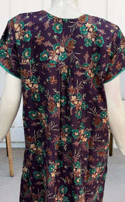 Dark Violet Garden Spun Nighty. Flowy Spun Fabric | Laces and Frills - Laces and Frills