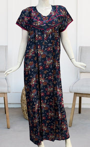 Blue Garden Spun Nighty. Flowy Spun Fabric | Laces and Frills - Laces and Frills