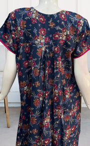 Blue Garden Spun Nighty. Flowy Spun Fabric | Laces and Frills - Laces and Frills