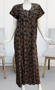 Black Floral Spun Nighty. Flowy Spun Fabric | Laces and Frills - Laces and Frills