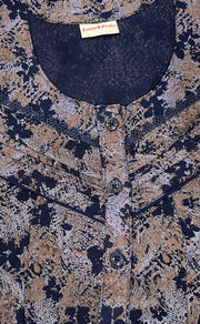 Blue Floral Spun Nighty. Flowy Spun Fabric | Laces and Frills - Laces and Frills