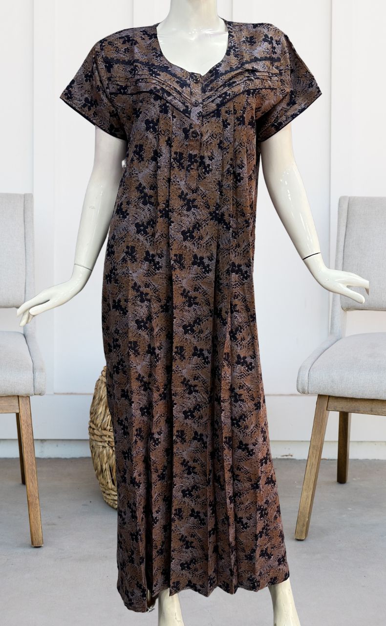 Blue Floral Spun Nighty. Flowy Spun Fabric | Laces and Frills - Laces and Frills