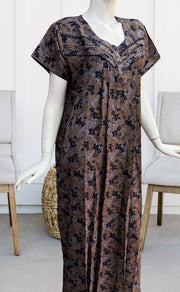 Blue Floral Spun Nighty. Flowy Spun Fabric | Laces and Frills - Laces and Frills