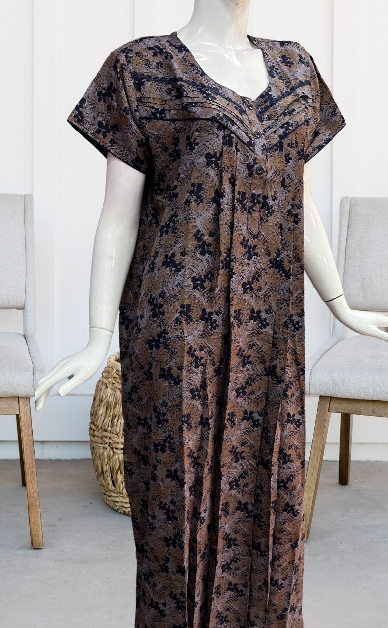 Blue Floral Spun Nighty. Flowy Spun Fabric | Laces and Frills - Laces and Frills