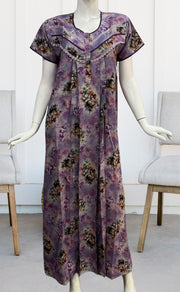 Lavender Digital Print Spun Nighty. Flowy Spun Fabric | Laces and Frills - Laces and Frills