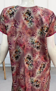 Pink Digital Print Spun Nighty. Flowy Spun Fabric | Laces and Frills - Laces and Frills