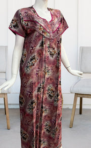 Pink Digital Print Spun Nighty. Flowy Spun Fabric | Laces and Frills - Laces and Frills