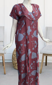 Pink/Lavender Flora Rayon Nighty. Flowy Rayon Fabric | Laces and Frills - Laces and Frills