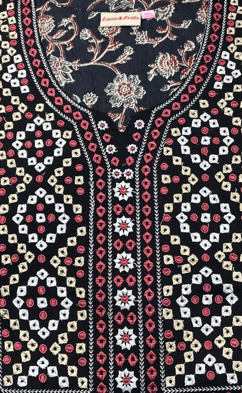 Black Garden Pure Cotton Nighty. Pure Durable Cotton | Laces and Frills - Laces and Frills