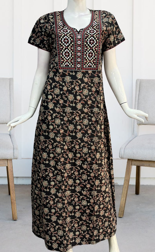 Black Garden Pure Cotton Nighty. Pure Durable Cotton | Laces and Frills - Laces and Frills