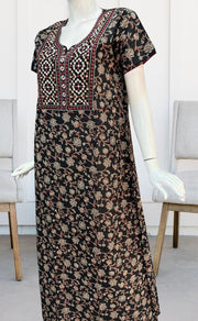 Black Garden Pure Cotton Nighty. Pure Durable Cotton | Laces and Frills - Laces and Frills