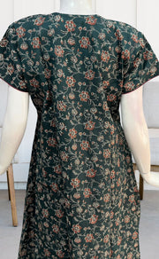 Teal Green Garden Pure Cotton Nighty. Pure Durable Cotton | Laces and Frills - Laces and Frills