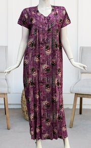 Lavender Digital Print Spun Nighty. Flowy Spun Fabric | Laces and Frills - Laces and Frills