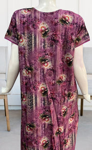 Lavender Digital Print Spun Nighty. Flowy Spun Fabric | Laces and Frills - Laces and Frills