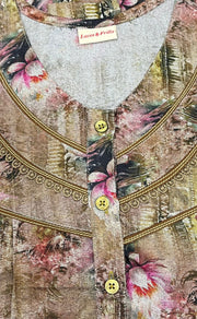 Mustard Digital Print Spun Nighty. Flowy Spun Fabric | Laces and Frills - Laces and Frills