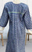 Blue Flora Pure Cotton Long Sleeves Nighty. Pure Durable Cotton | Laces and Frills - Laces and Frills
