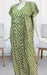 Green Ikkat Full Open Pure Cotton Nighty. Pure Durable Cotton | Laces and Frills - Laces and Frills