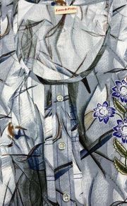 Off White/Grey Flora Rayon Nighty. Flowy Rayon Fabric | Laces and Frills - Laces and Frills