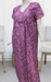 Purple Floral Soft Cotton Satin Nighty. Pure Durable Cotton | Laces and Frills - Laces and Frills