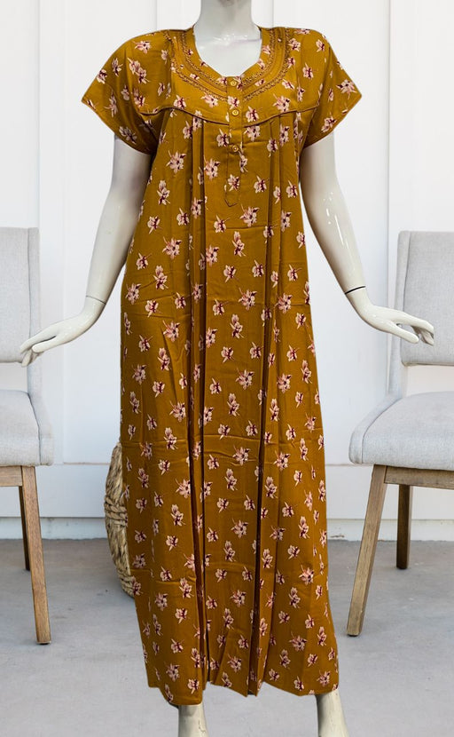 Yellow Flora Spun Nighty. Flowy Spun Fabric | Laces and Frills - Laces and Frills