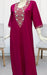 Rani Pink Embroidery Soft Cotton Nighty. Pure Durable Cotton | Laces and Frills - Laces and Frills