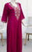 Rani Pink Embroidery Soft Cotton Nighty. Pure Durable Cotton | Laces and Frills - Laces and Frills