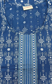 Blue Abstract Spun Nighty. Flowy Spun Fabric | Laces and Frills - Laces and Frills