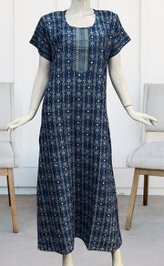 Blue Abstract Spun Nighty. Flowy Spun Fabric | Laces and Frills - Laces and Frills