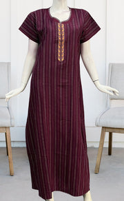 Wine Purple Dots Spun Nighty. Flowy Spun Fabric | Laces and Frills - Laces and Frills