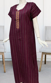 Wine Purple Dots Spun Nighty. Flowy Spun Fabric | Laces and Frills - Laces and Frills