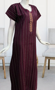 Wine Purple Dots Spun Nighty. Flowy Spun Fabric | Laces and Frills - Laces and Frills