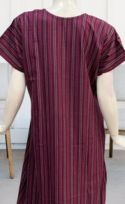 Wine Purple Dots Spun Nighty. Flowy Spun Fabric | Laces and Frills - Laces and Frills