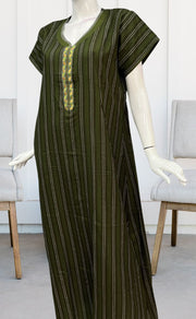 Green Dots Spun Nighty. Flowy Spun Fabric | Laces and Frills - Laces and Frills