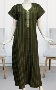 Green Dots Spun Nighty. Flowy Spun Fabric | Laces and Frills - Laces and Frills