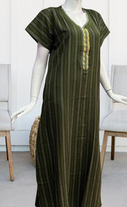 Green Dots Spun Nighty. Flowy Spun Fabric | Laces and Frills - Laces and Frills