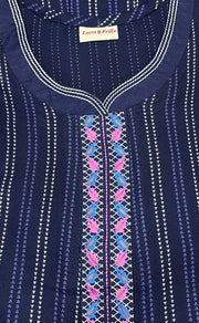 Blue Dots Spun Nighty. Flowy Spun Fabric | Laces and Frills - Laces and Frills