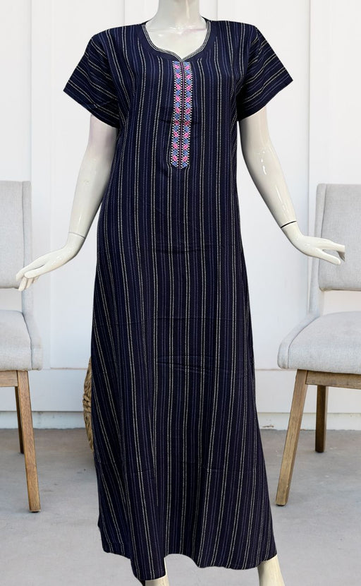 Blue Dots Spun Nighty. Flowy Spun Fabric | Laces and Frills - Laces and Frills