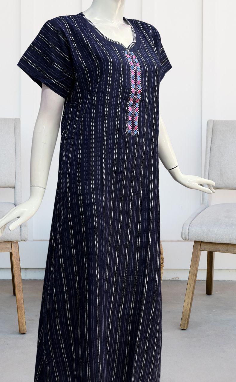 Blue Dots Spun Nighty. Flowy Spun Fabric | Laces and Frills - Laces and Frills