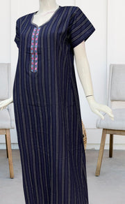 Blue Dots Spun Nighty. Flowy Spun Fabric | Laces and Frills - Laces and Frills