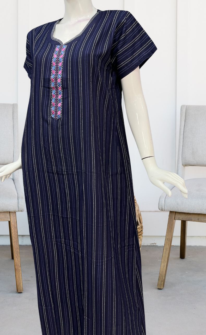 Blue Dots Spun Nighty. Flowy Spun Fabric | Laces and Frills - Laces and Frills