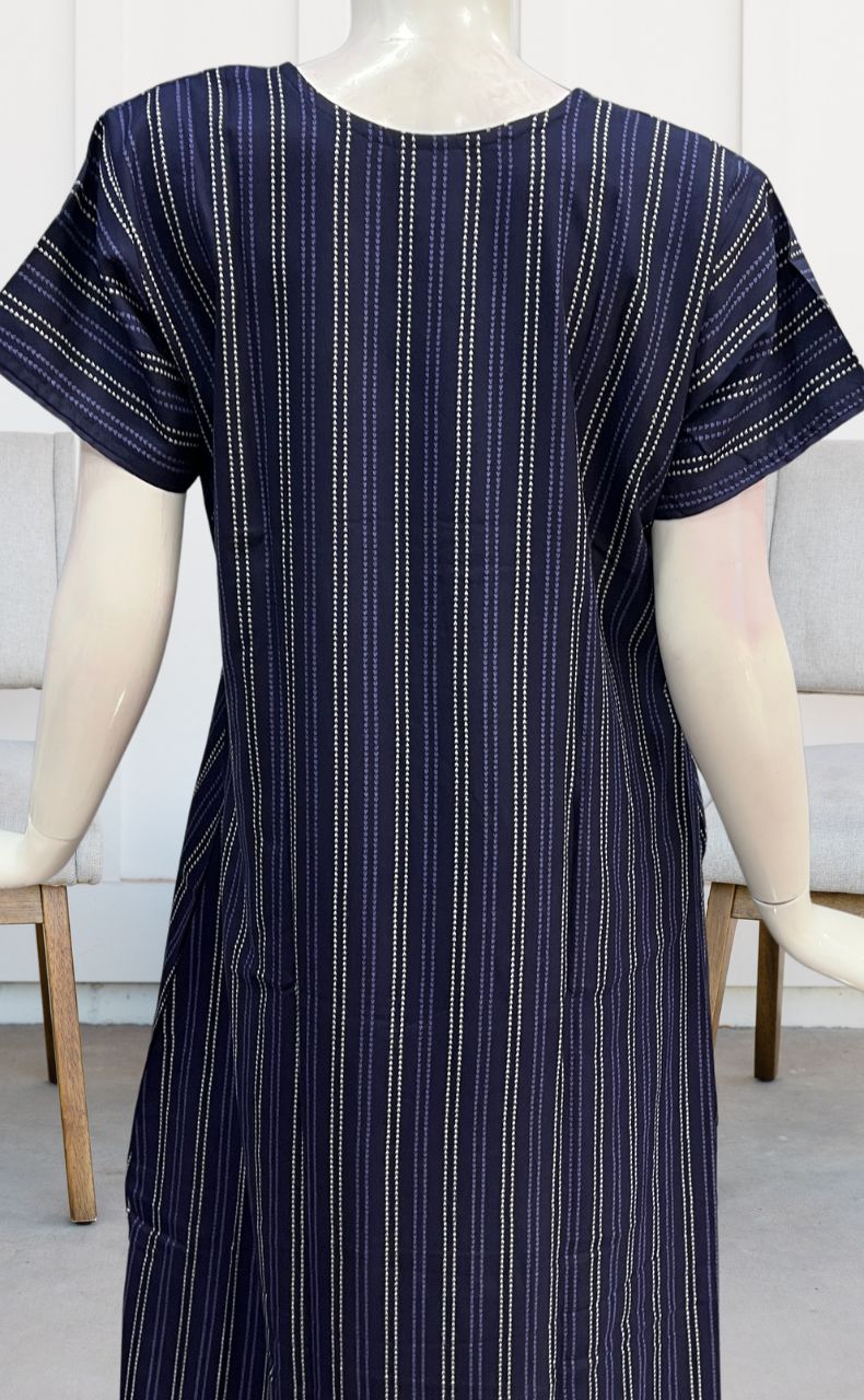 Blue Dots Spun Nighty. Flowy Spun Fabric | Laces and Frills - Laces and Frills