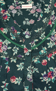 Bottle Green Garden Spun Nighty. Flowy Spun Fabric | Laces and Frills - Laces and Frills