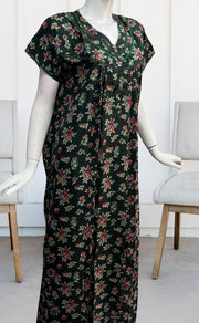 Bottle Green Garden Spun Nighty. Flowy Spun Fabric | Laces and Frills - Laces and Frills