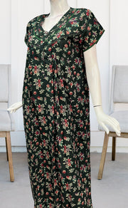 Bottle Green Garden Spun Nighty. Flowy Spun Fabric | Laces and Frills - Laces and Frills