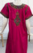 Rani Pink Embroidery Soft Cotton Nighty. Soft Breathable Fabric | Laces and Frills - Laces and Frills