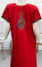 Red Embroidery Soft Cotton Nighty. Soft Breathable Fabric | Laces and Frills - Laces and Frills